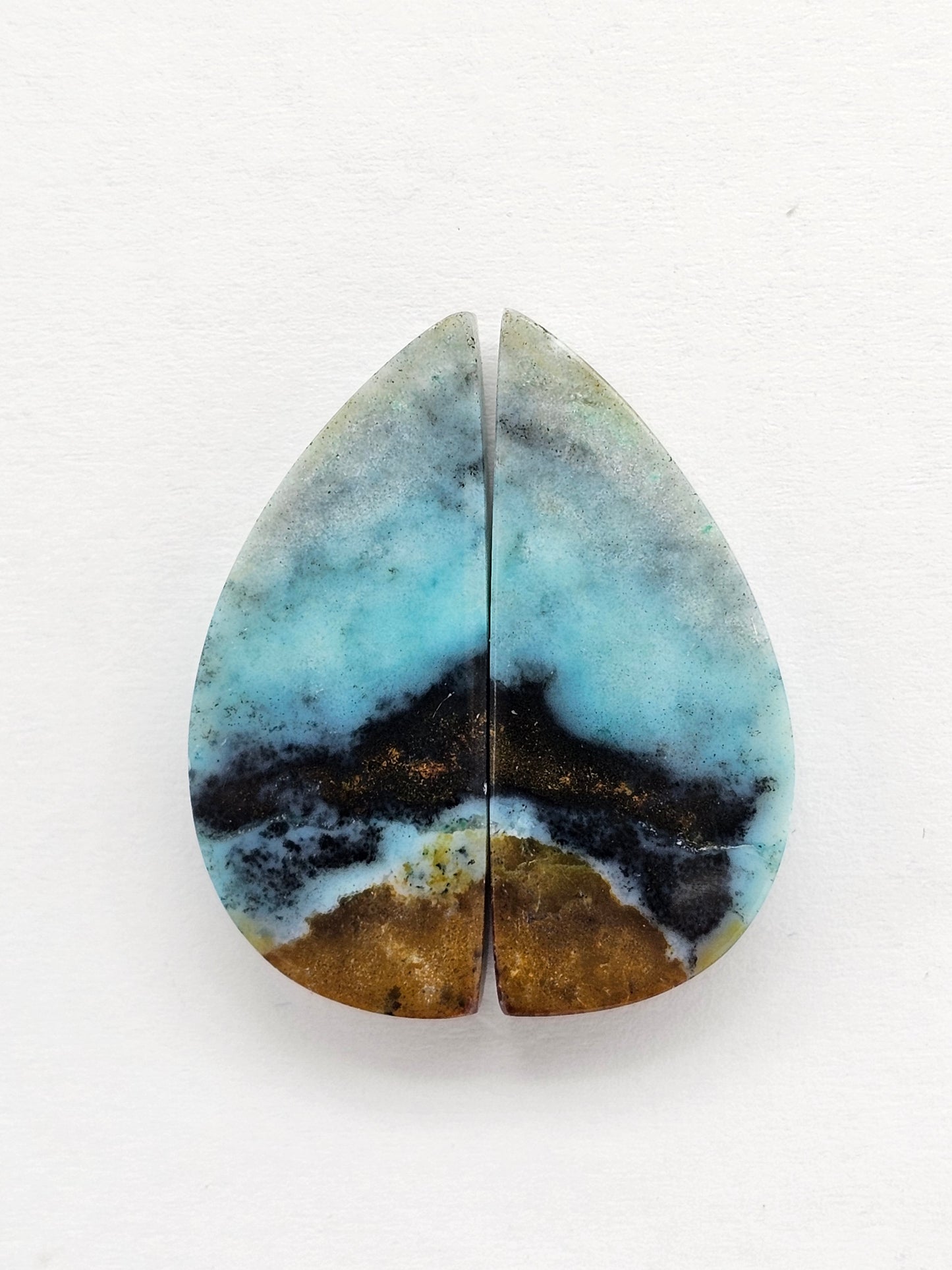 Chrysocolla Cabochon Pair