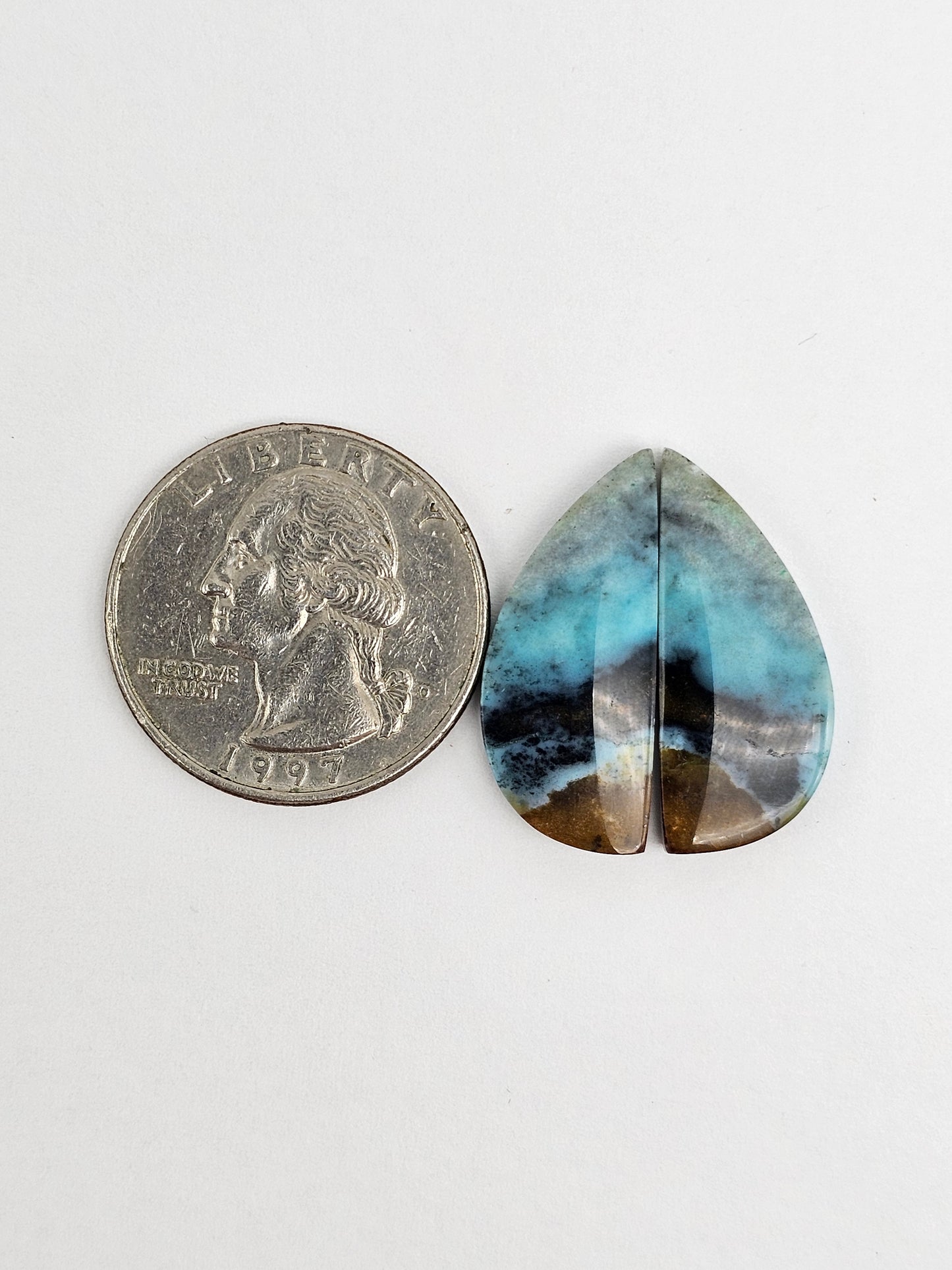 Chrysocolla Cabochon Pair