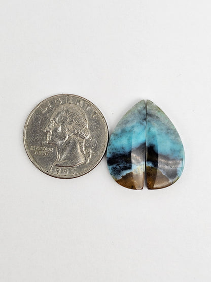 Chrysocolla Cabochon Pair