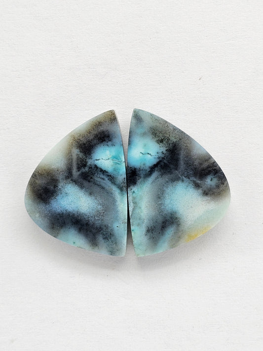 Chrysocolla Cabochon Pair