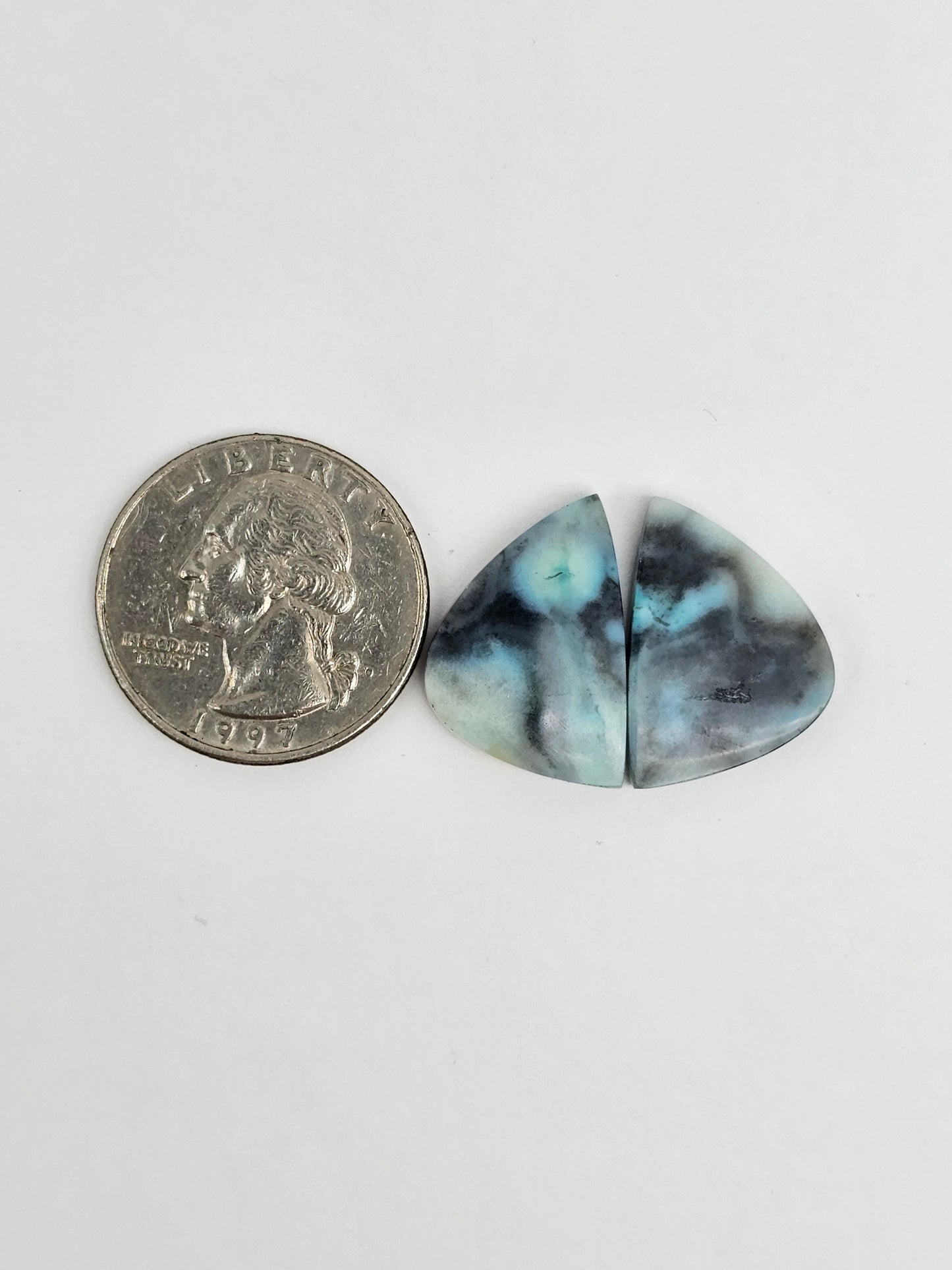 Chrysocolla Cabochon Pair
