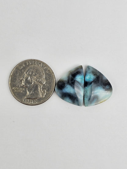 Chrysocolla Cabochon Pair