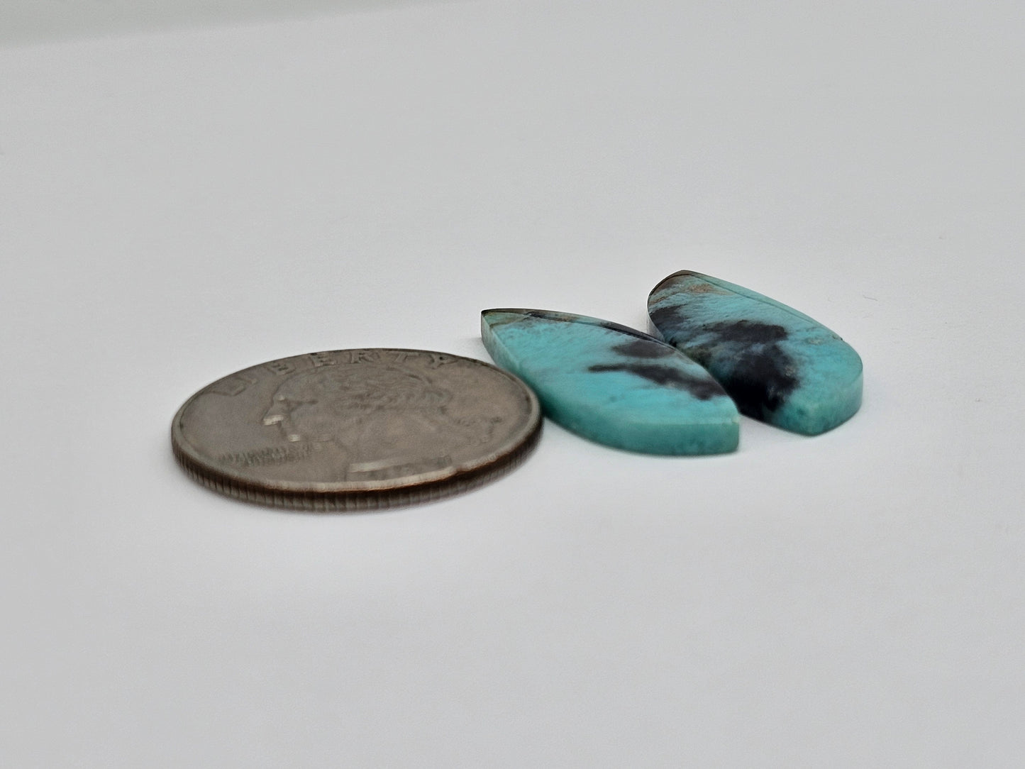 Chrysocolla Cabochon Pair