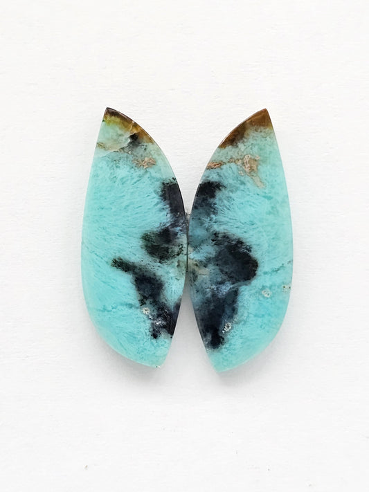 Chrysocolla Cabochon Pair