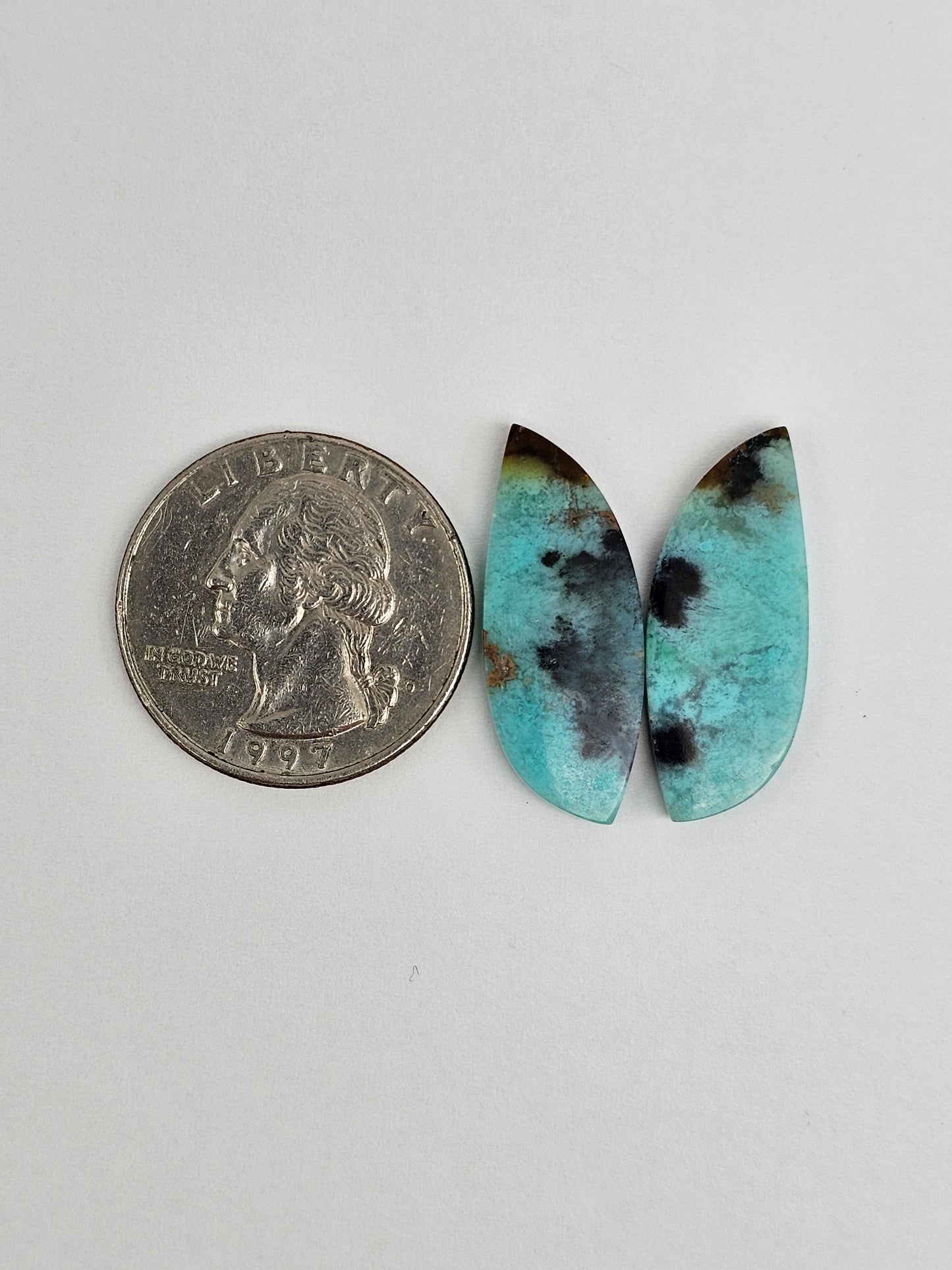 Chrysocolla Cabochon Pair