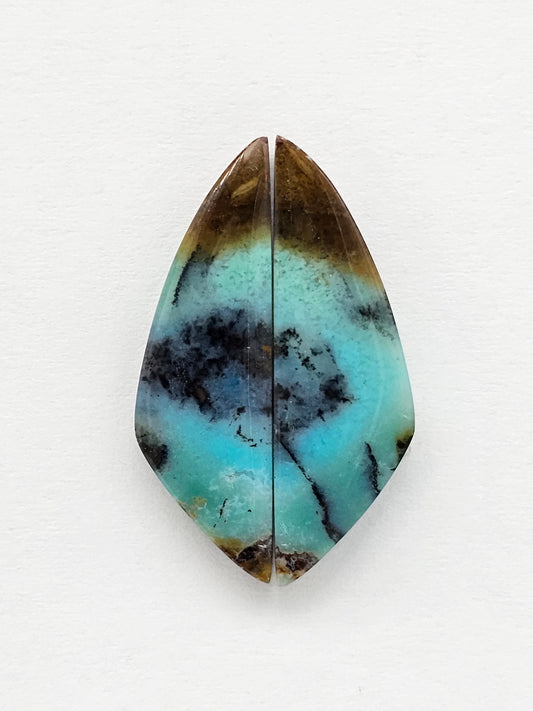 Chrysocolla Cabochon Pair