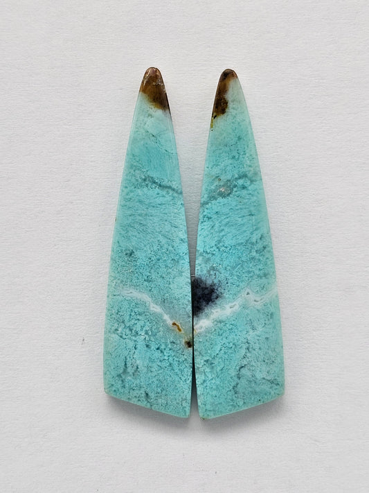 Chrysocolla Cabochon Pair