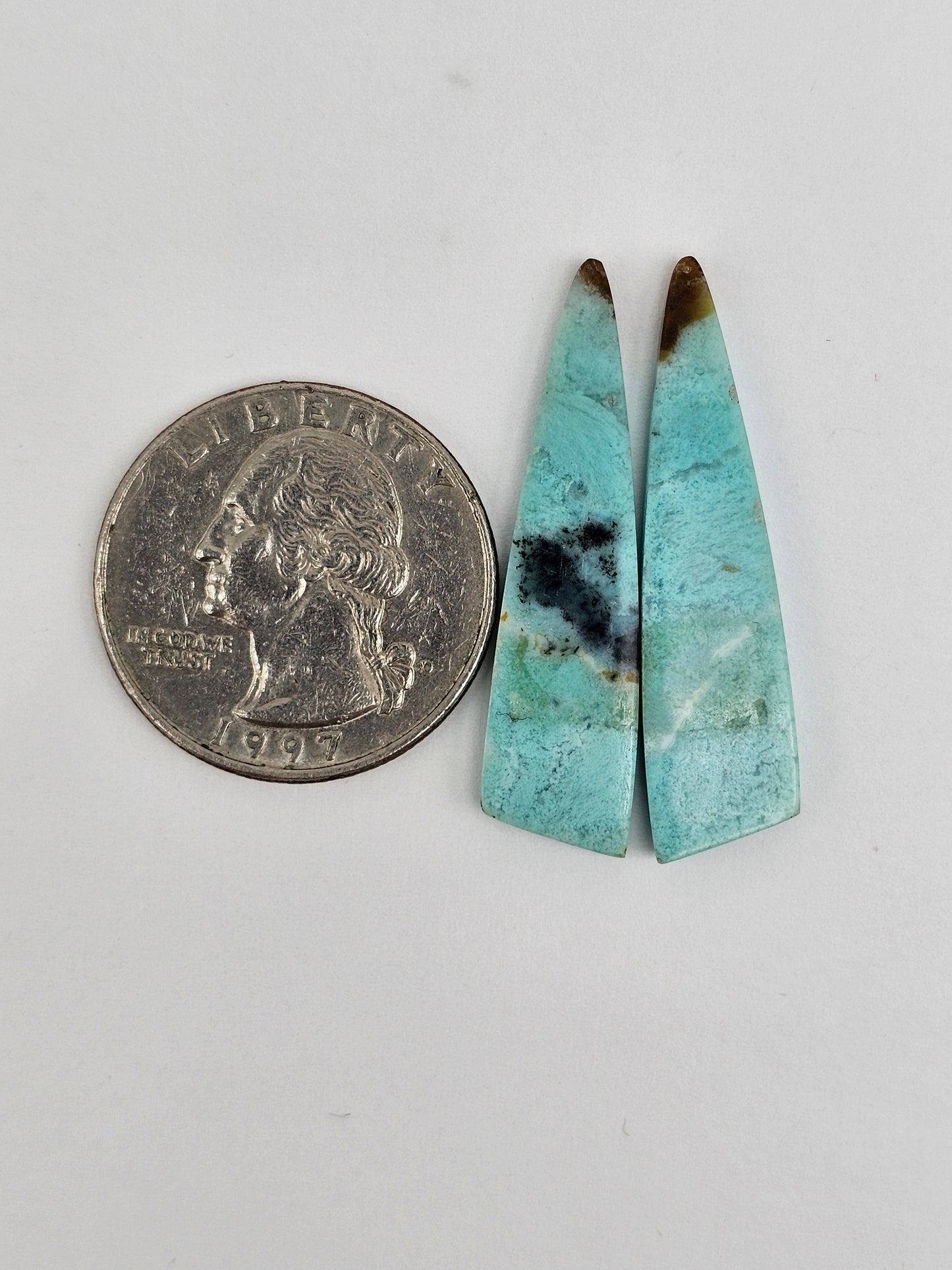 Chrysocolla Cabochon Pair
