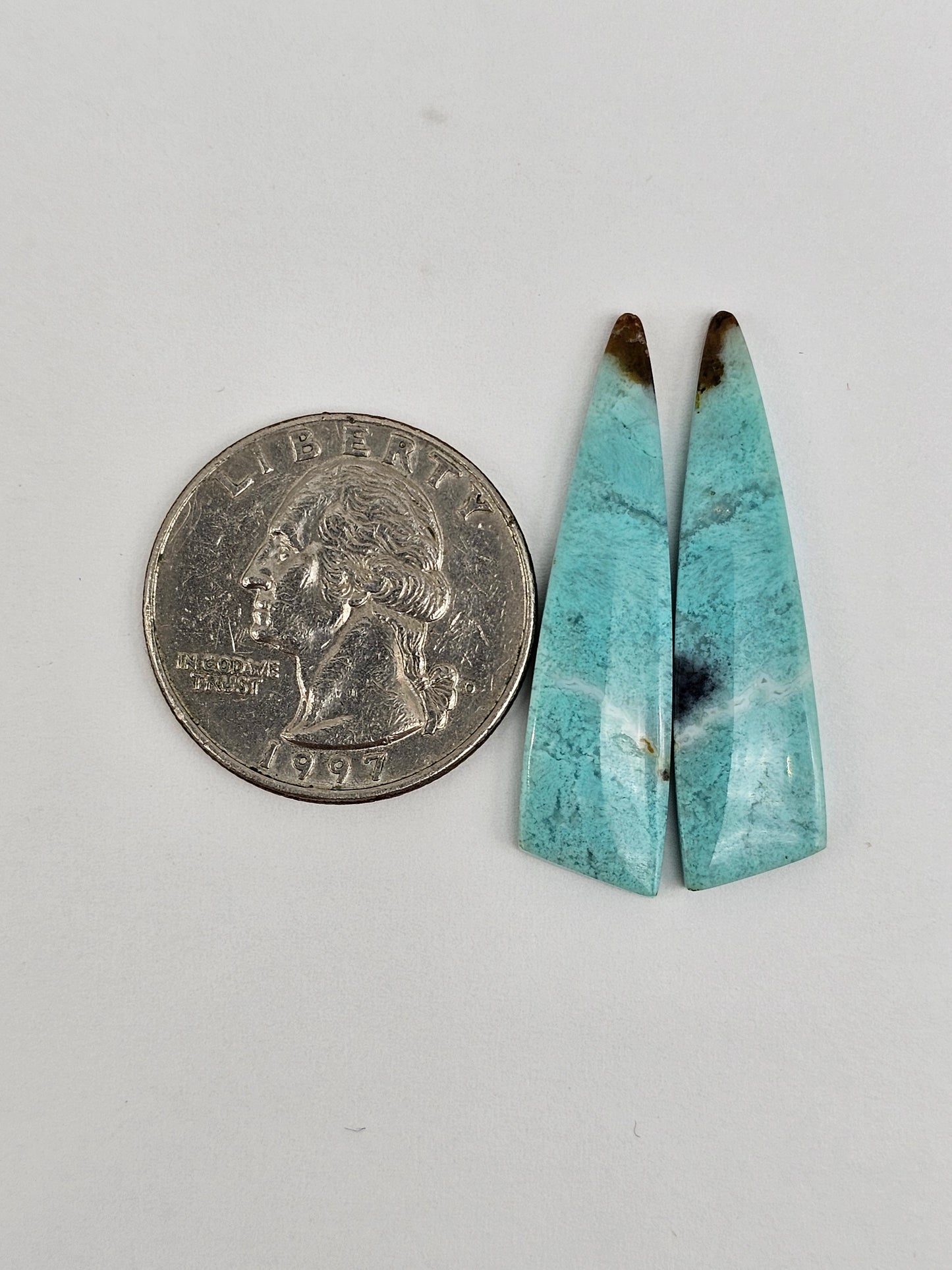 Chrysocolla Cabochon Pair