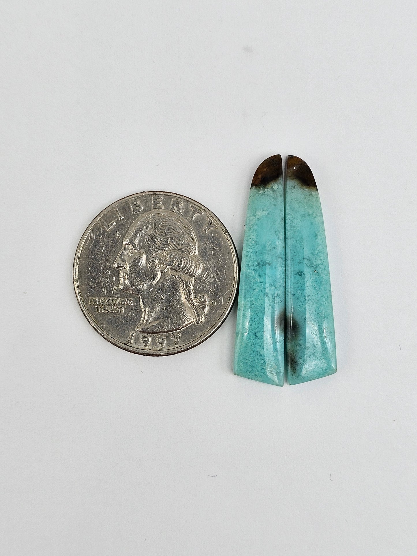 Chrysocolla Cabochon Pair