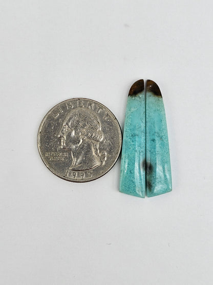 Chrysocolla Cabochon Pair
