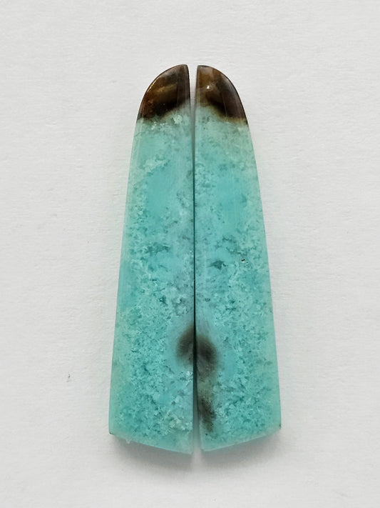 Chrysocolla Cabochon Pair