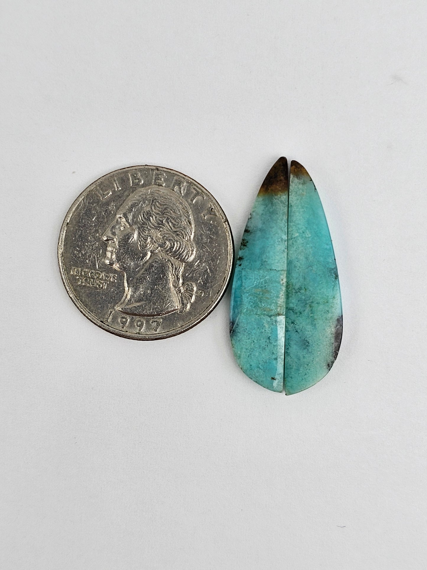 Chrysocolla Cabochon Pair