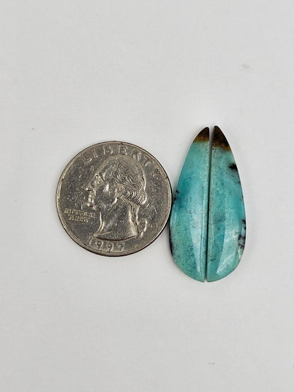 Chrysocolla Cabochon Pair