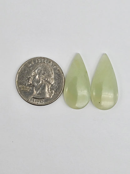 Jade Cabochon Pair