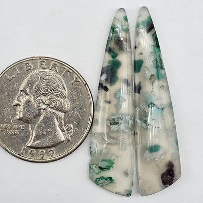 Sugar Water Flower Agate Cabochon Pair