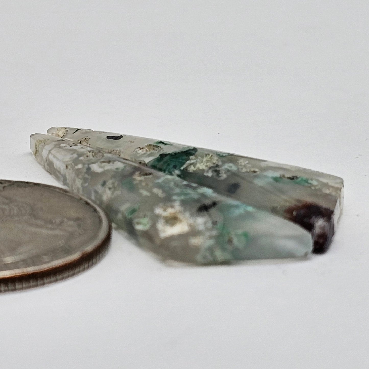 Sugar Water Flower Agate Cabochon Pair