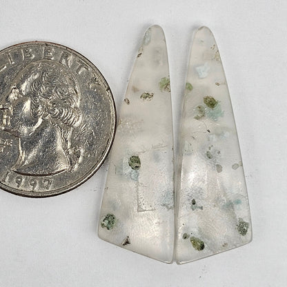 Sugar Water Flower Agate Cabochon Pair