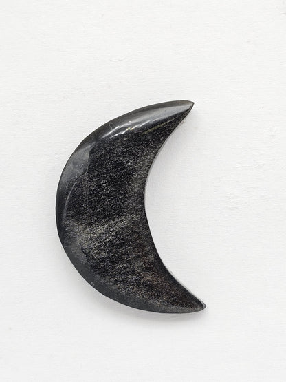 Gold sheen Obsidian Moon Cabochon