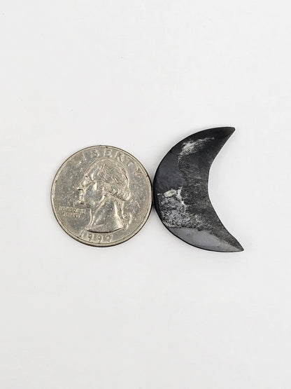 Silver Obsidian Moon Cabochon