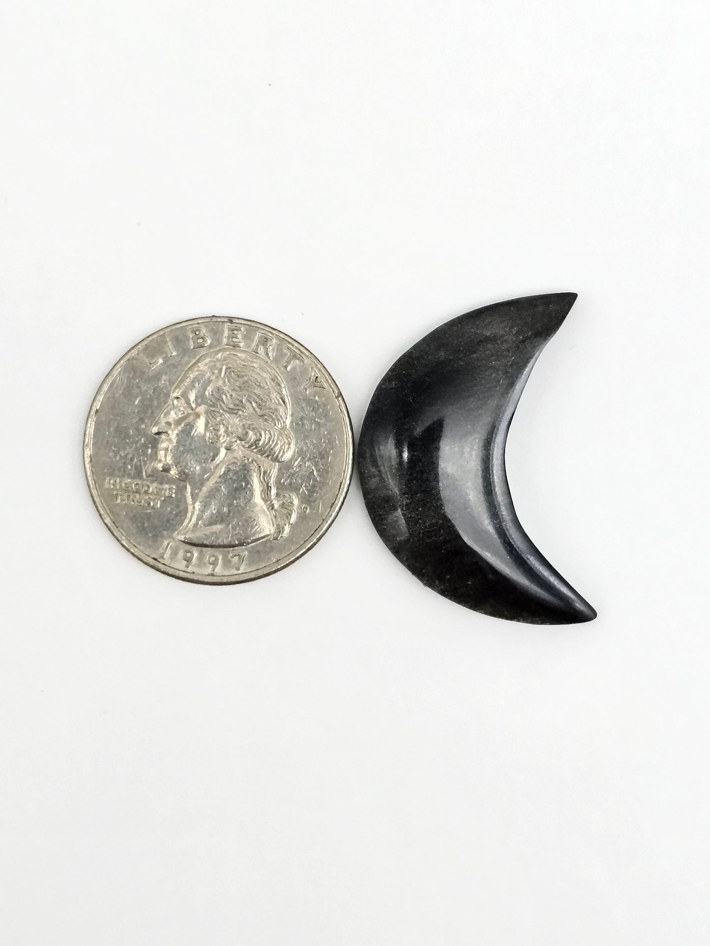 Silver Obsidian Moon Cabochon