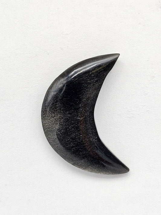 Silver Obsidian Moon Cabochon