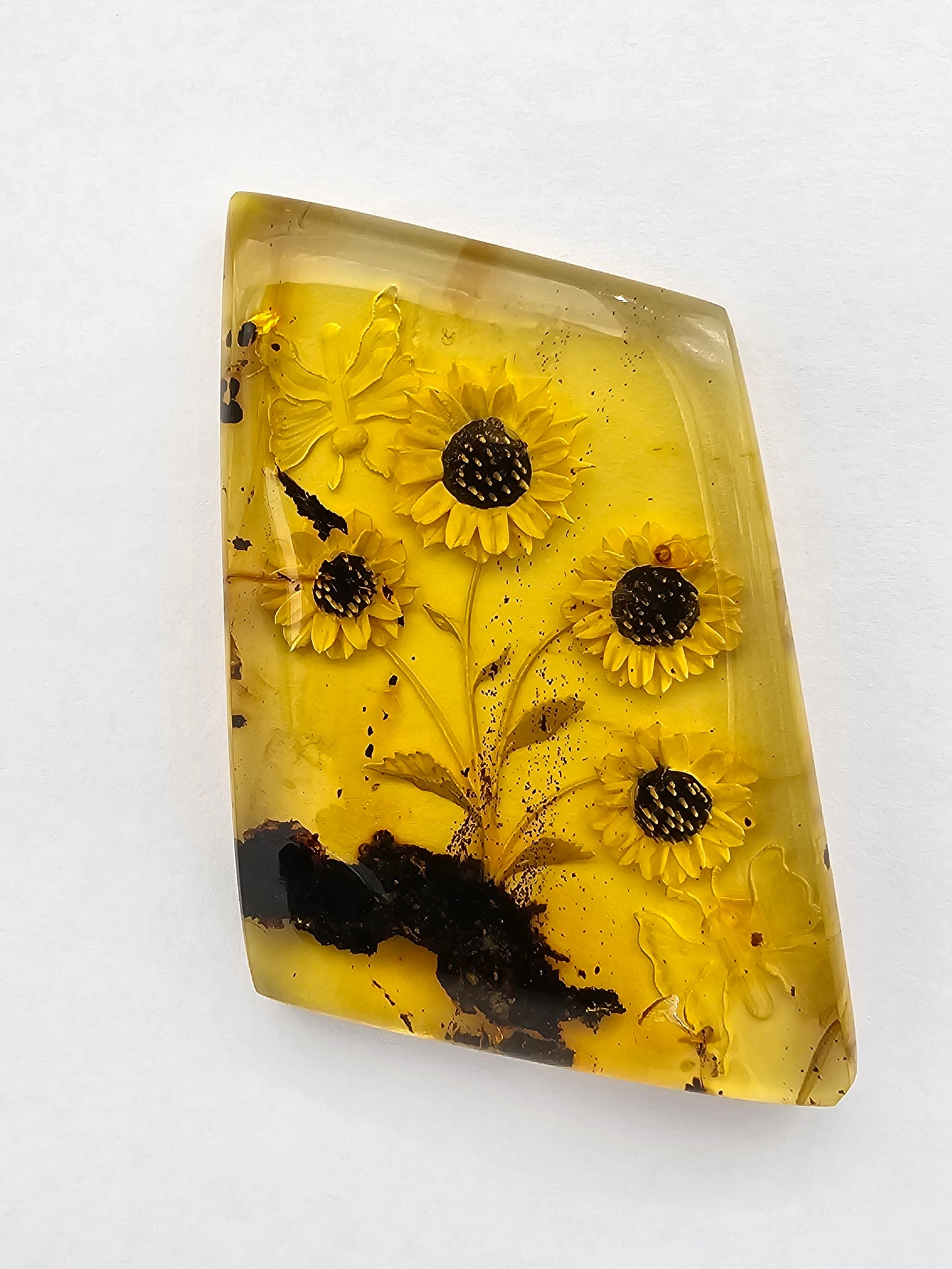 Amber authentic intaglio cabochon large