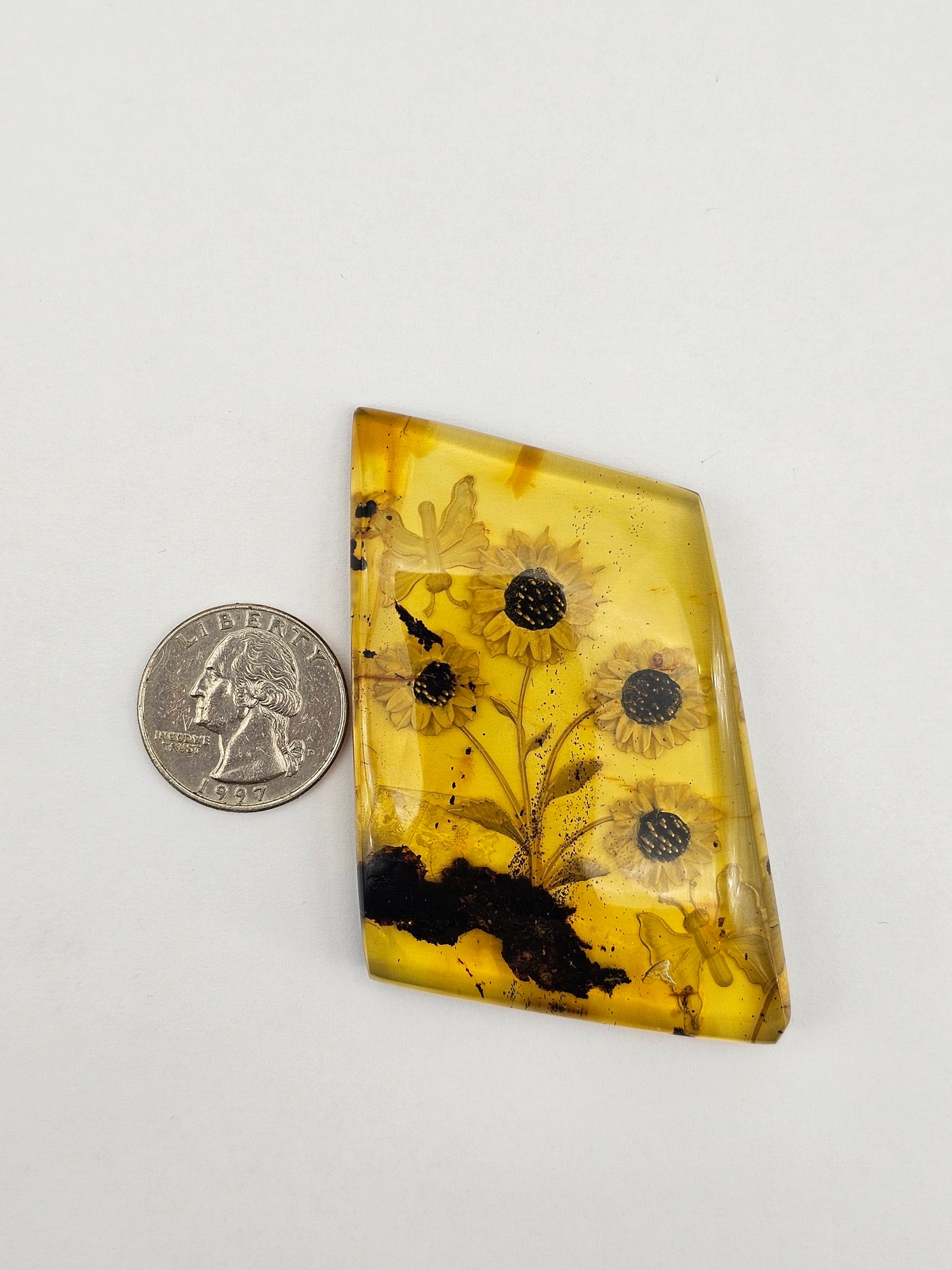 Amber authentic intaglio cabochon large