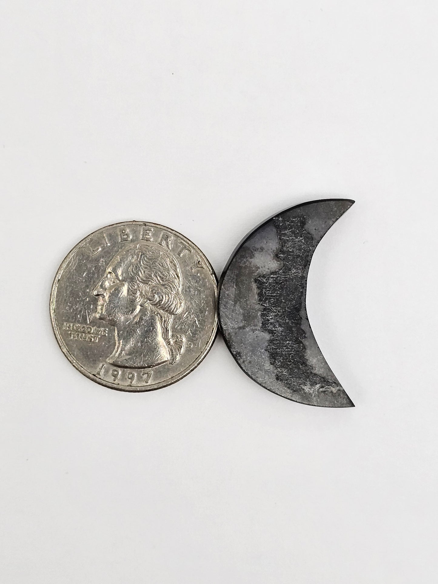 Silver Obsidian Moon Cabochon