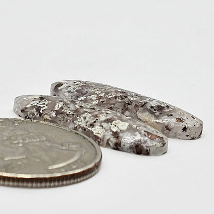 Chalcedony with Native Copper Cabochon Pair