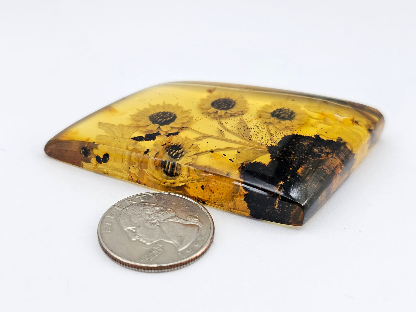 Amber authentic intaglio cabochon large
