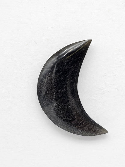 Silver Obsidian Moon Cabochon