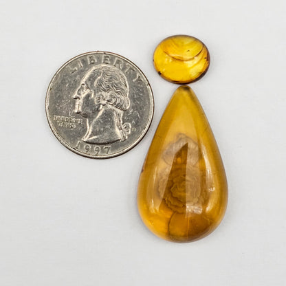 Amber authentic intaglio cabochon