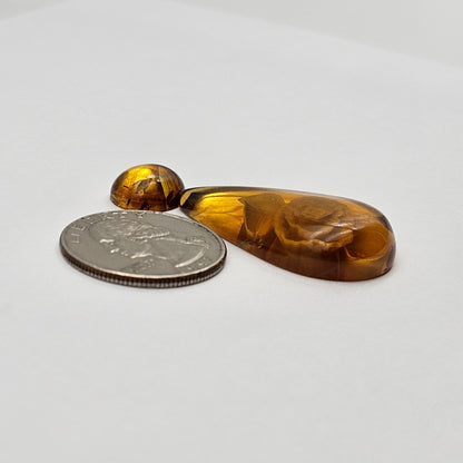 Amber authentic intaglio cabochon