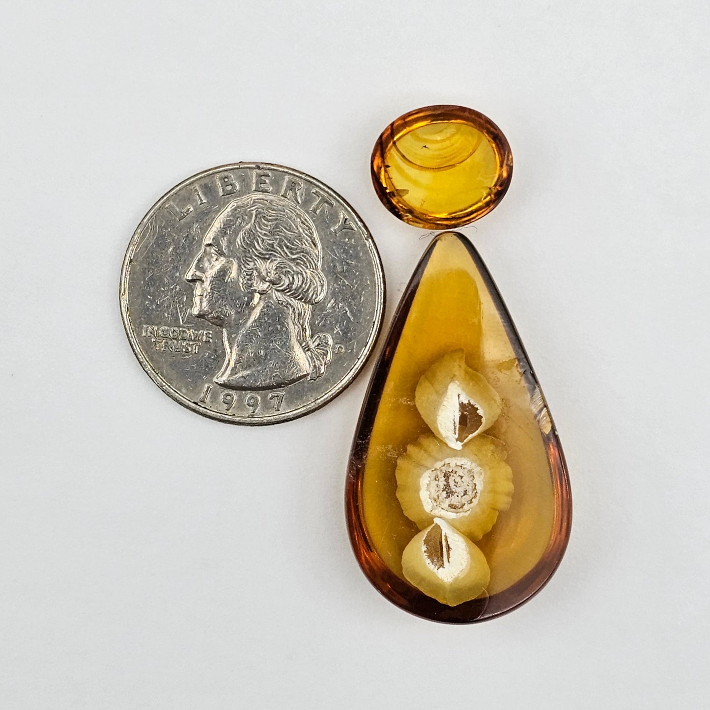 Amber authentic intaglio cabochon