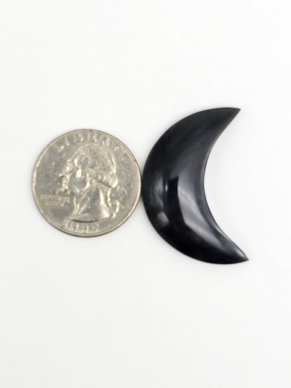 Velvet Obsidian Moon Cabochon