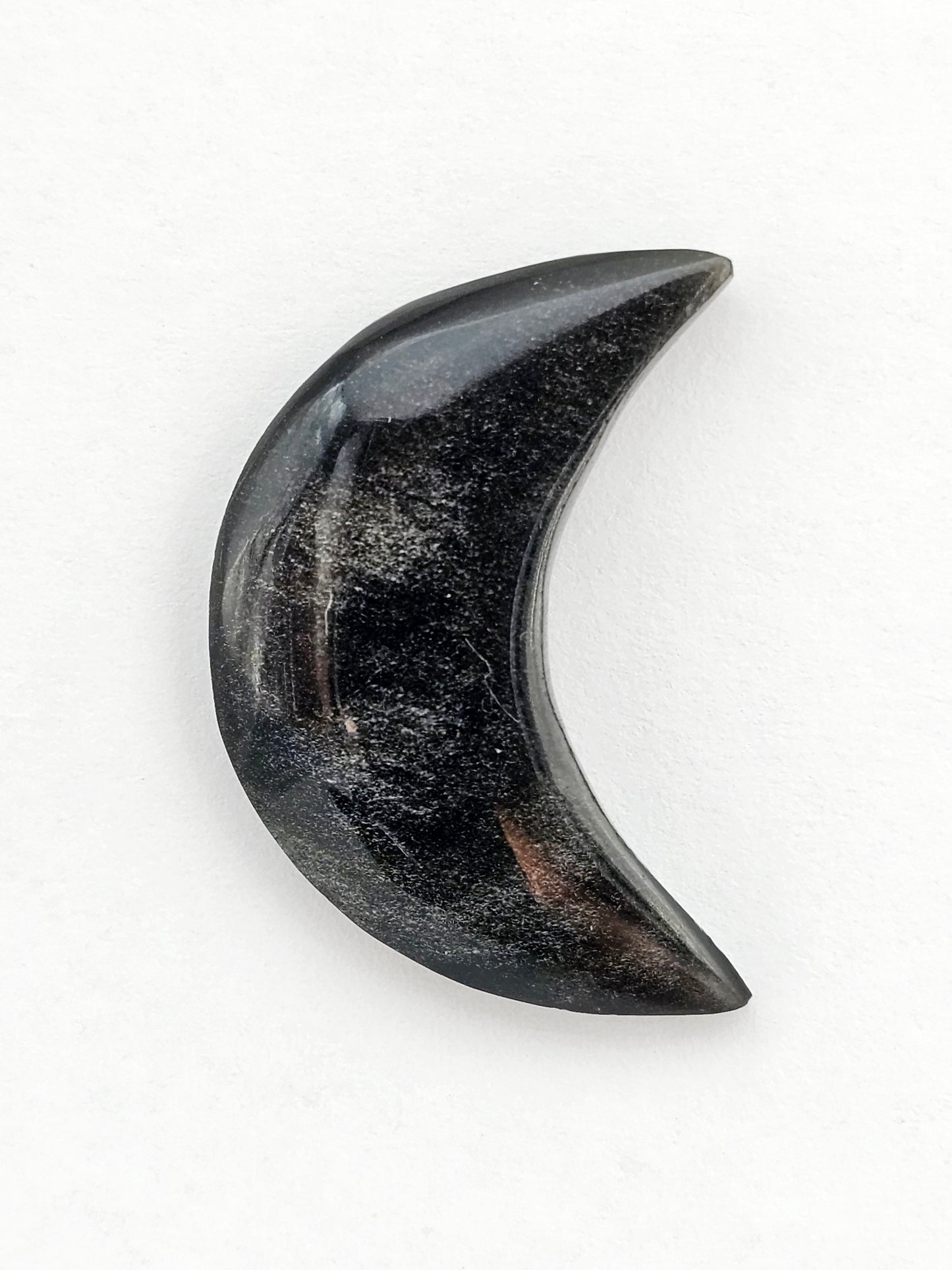 Silver Obsidian Moon Cabochon