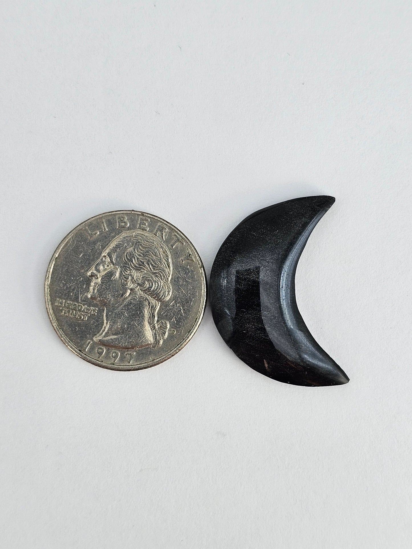 Silver Obsidian Moon Cabochon