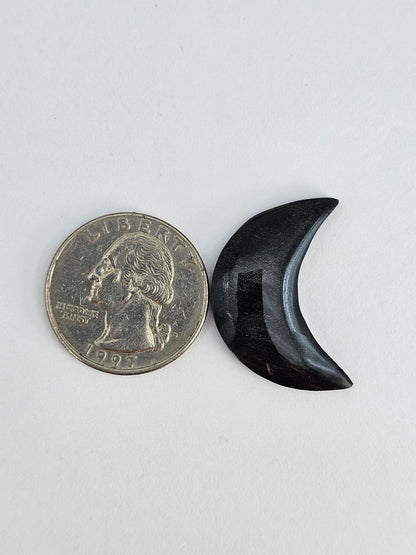 Silver Obsidian Moon Cabochon
