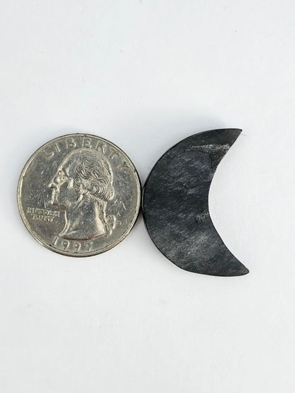 Silver Obsidian Moon Cabochon