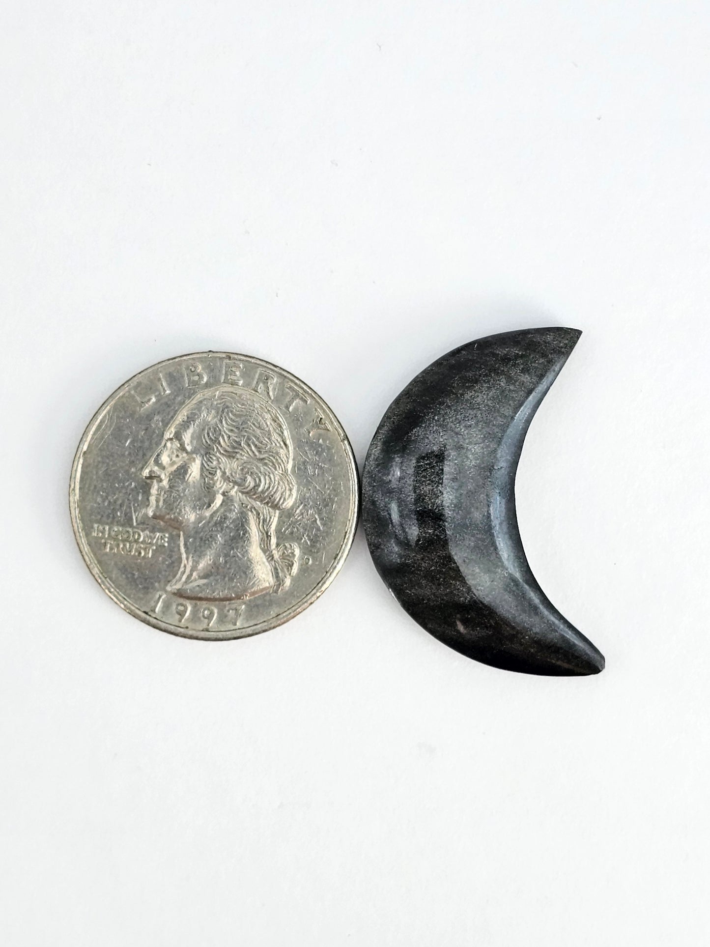 Silver Obsidian Moon Cabochon