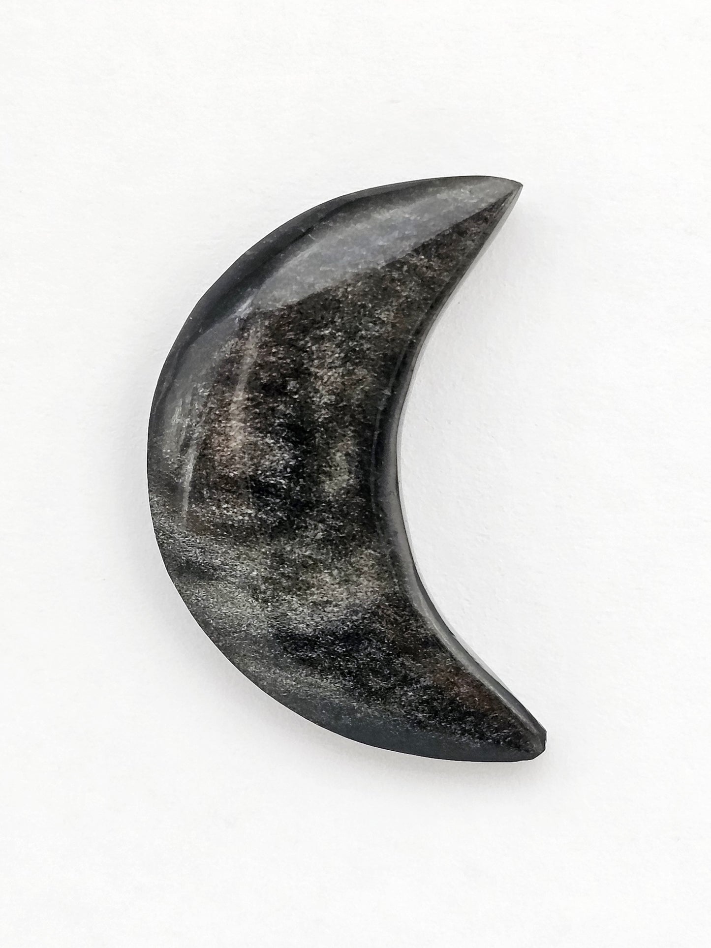 Silver Obsidian Moon Cabochon