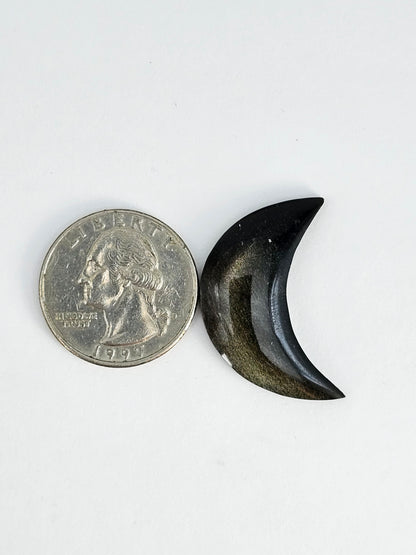 Golden Obsidian Moon Cabochon