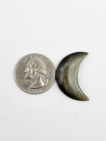 Golden Obsidian Moon Cabochon