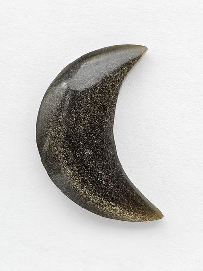 Golden Obsidian Moon Cabochon