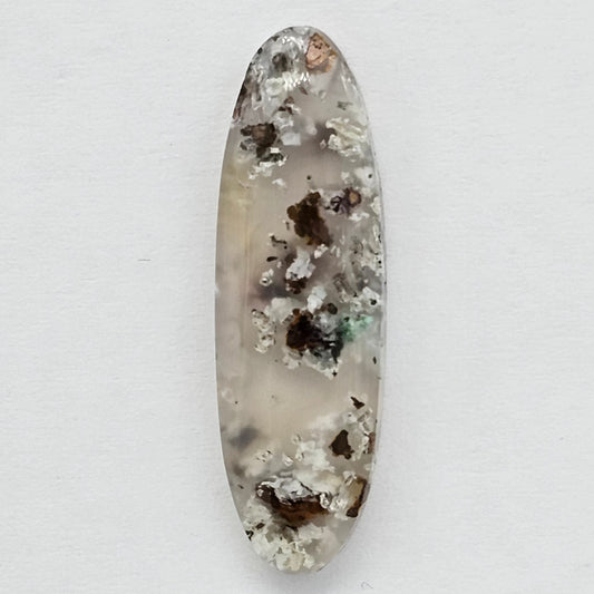 Chalcedony with Native Copper Agate Cabochon