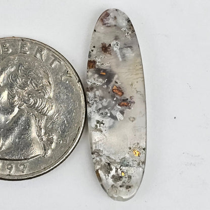 Chalcedony with Native Copper Agate Cabochon