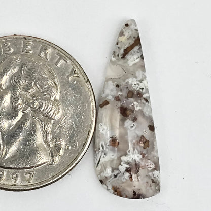 Chalcedony with Native Copper Agate Cabochon