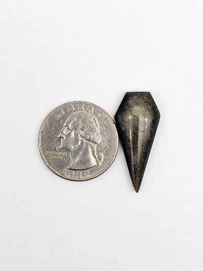 Obsidian Long Shield Cabochon
