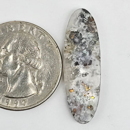 Chalcedony with Native Copper Agate Cabochon